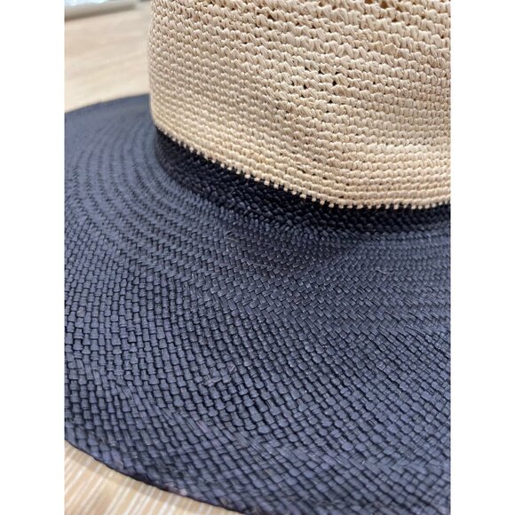 Greenpacha Solana Unisex Sun Panama Hat Black/Natural Color Straw Size M New - Picture 7 of 12